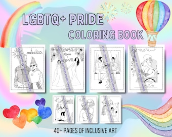 LGBTQ+ Pride Coloring Book | Inclusive Art for Adults & Kids (PDF)
