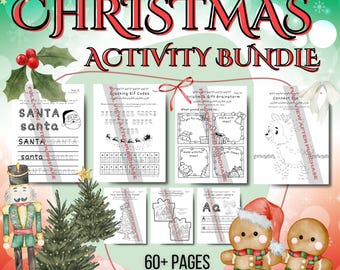 Holiday Activity Sheets | Christmas Coloring Pages for Instant Download | 60+ Kindergarten & Elementary Activities