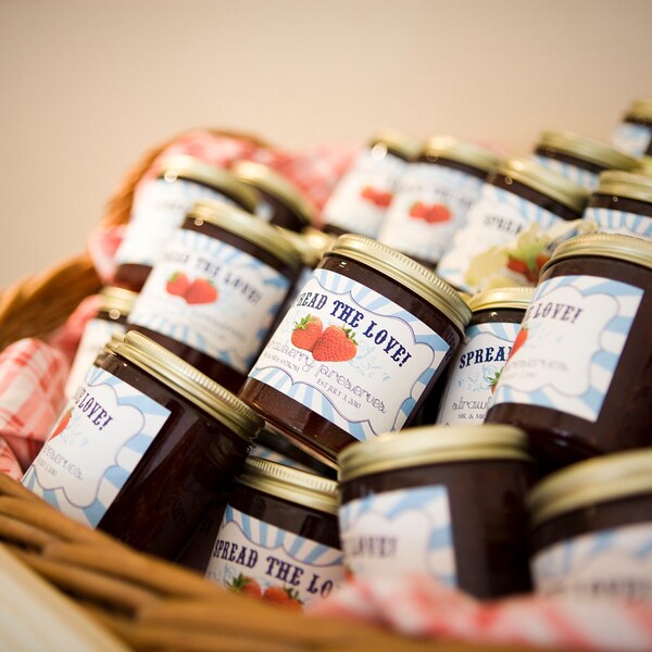 Personalized Jam or Jelly Labels - Spread the Love - Digital File - Rectangle