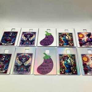 Audacity Skeleton Tarot Card Laminated Sticker | Funny Sarcastic Waterproof & Laptop Holographic Vinyl Sticker image 6