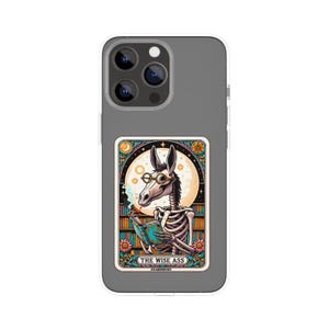 Wise Ass Skeleton Tarot Card Laminated Sticker | Funny Sarcastic Waterproof & Laptop Holographic Vinyl Sticker image 2