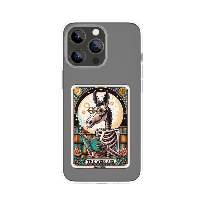 Wise Ass Skeleton Tarot Card Laminated Sticker | Funny Sarcastic Waterproof & Laptop Holographic Vinyl Sticker image 2