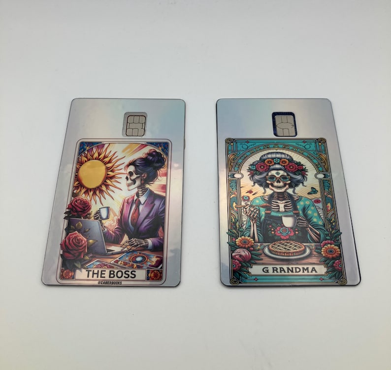 Audacity Skeleton Tarot Card Laminated Sticker | Funny Sarcastic Waterproof & Laptop Holographic Vinyl Sticker image 5