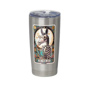Wise Ass Skeleton Tarot Card Laminated Sticker | Funny Sarcastic Waterproof & Laptop Holographic Vinyl Sticker image 3