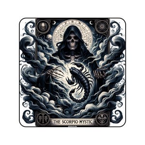 Skeleton Tarot Card Sticker: Waterproof Vinyl, Holographic or Glossy