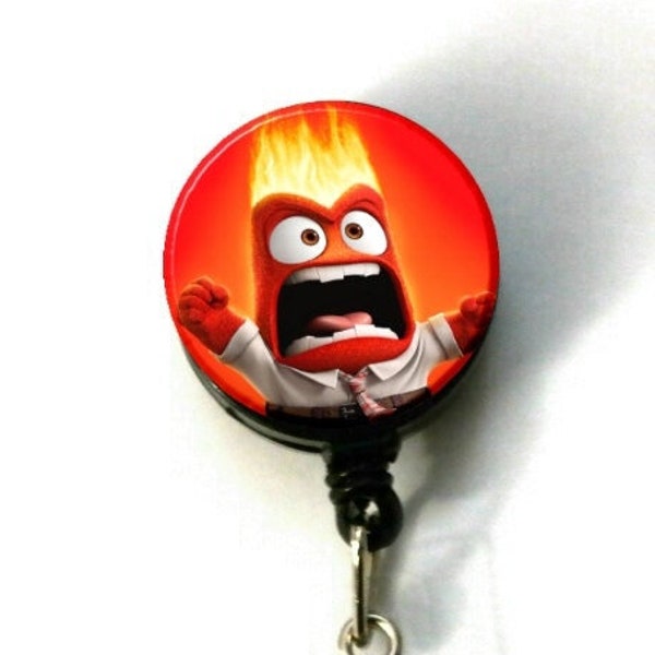 1.25" Anger Image Retractable ID Name Holder Badge Reel Clip On Nurse ~ Inside Out