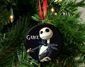 Personalized  Jack Skellington Christmas Tree Ornament