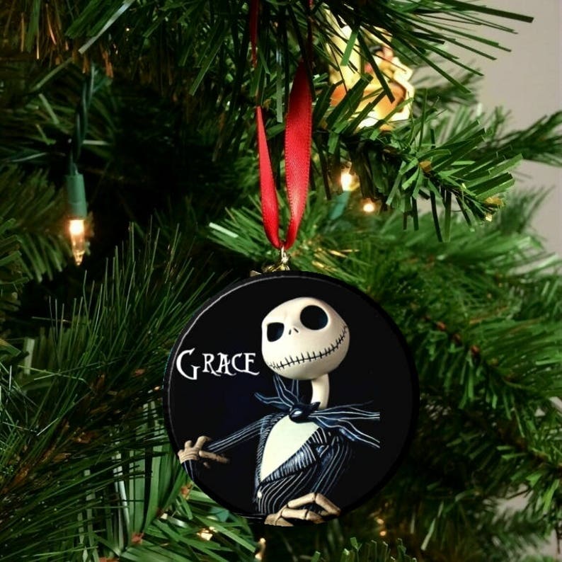 Personalized Jack Skellington Christmas Tree Ornament Etsy