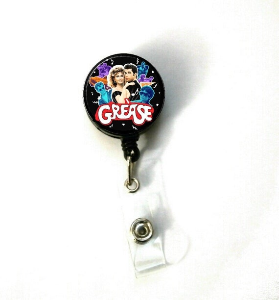 Grease Image A3 Retractable ID Name Holder Badge Reel Clip on Nurse 