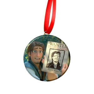 Christmas Tree Ornament - Tangled Flynn Rider Wanted Poster Image