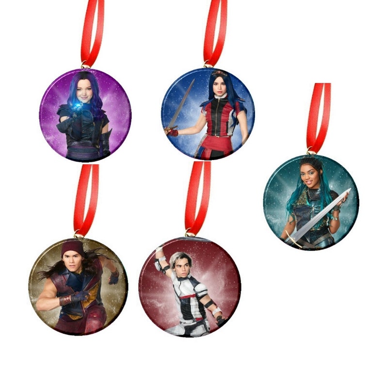 Descendants 2.25 Christmas Ornament Set of 5 Evie Mal Etsy