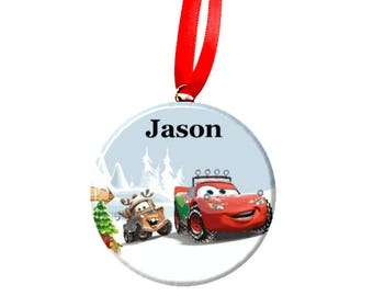 Personalize Option Cars Lightning McQueen and Mater Ornament