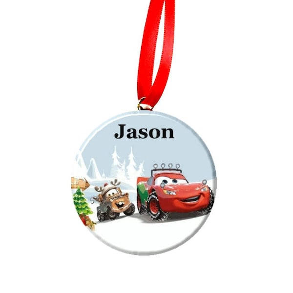 Personalize Option Cars Lightning McQueen and Mater Ornament
