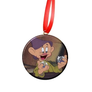 Snow White and the Seven Dwarfs Image Christmas Tree 2.25" Ornament - Dopey