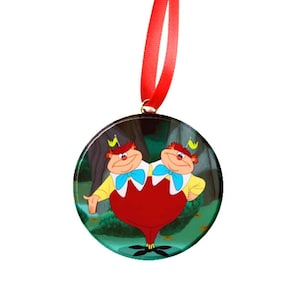 Tweedledee and Tweedledum Image Christmas Tree 2.25&quot; Ornament Alice In Wonderland