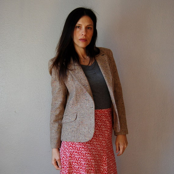 vintage TWEED wool blazer  / 1970s sport coat - image 2