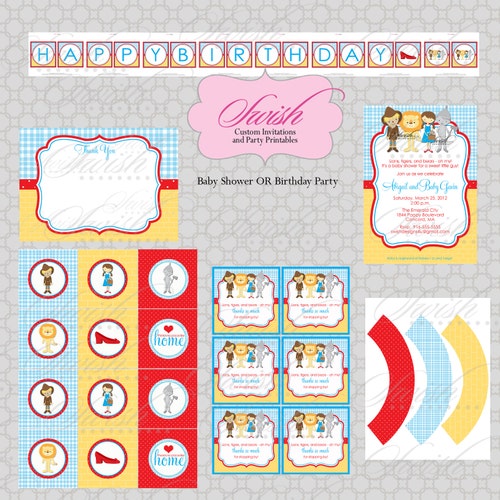 Wizard of Oz Party Printables - Birthday OR baby shower DIY  Party