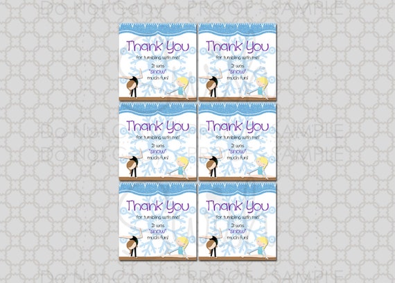 INSTANT DOWNLOAD - Frozen Gymnastics Favor Tags - Girls - NONPERSONALIZED Il_570xn