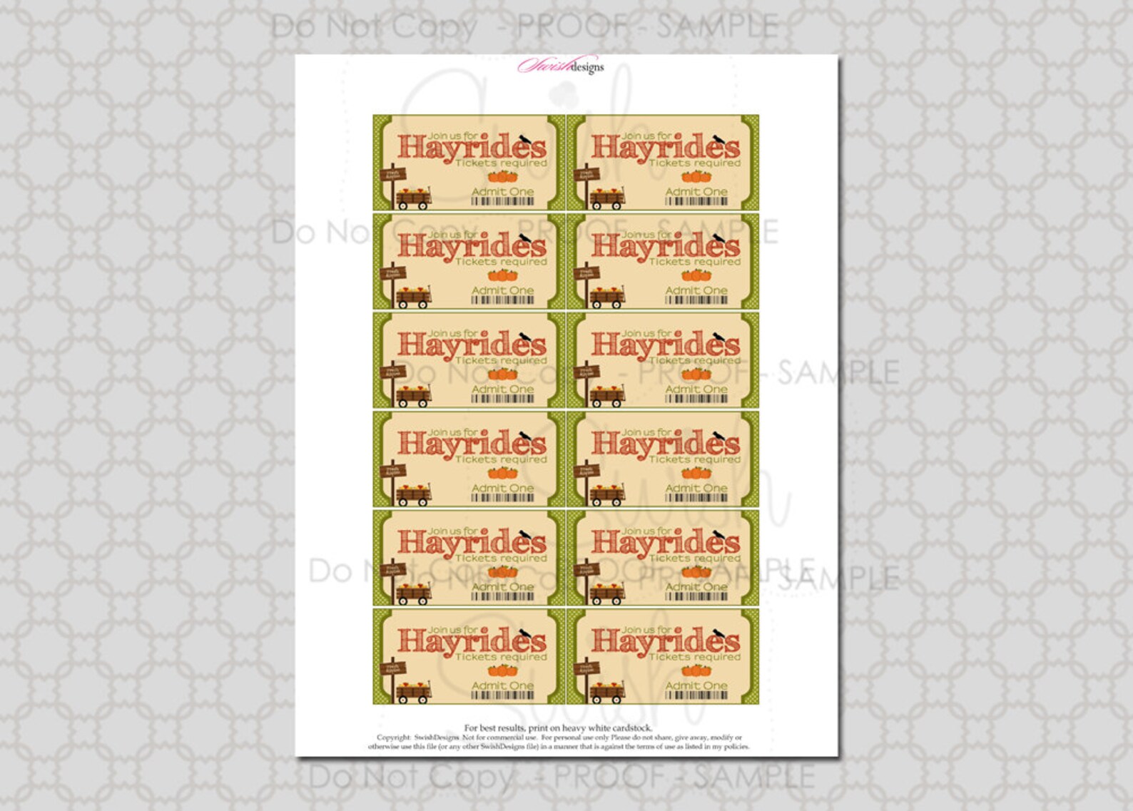 Digital Hayride Tickets Party Game Printable Fall Autumn | Etsy