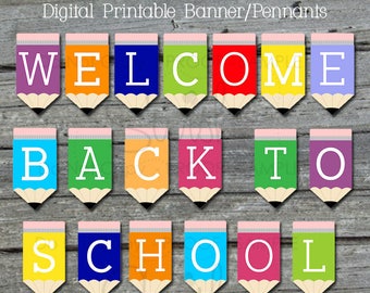 Back to school banner | Printable Banner| Welcome Back to school Sign | Teacher Welcome | Teacher Appreciation | Digital | Instant Download