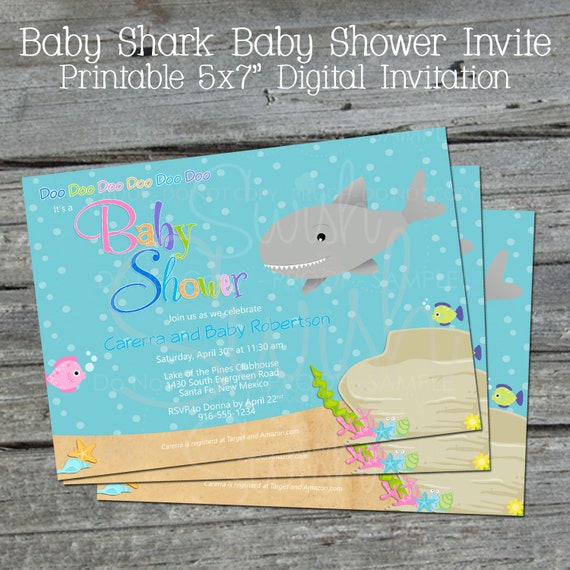 shark baby shower invitations