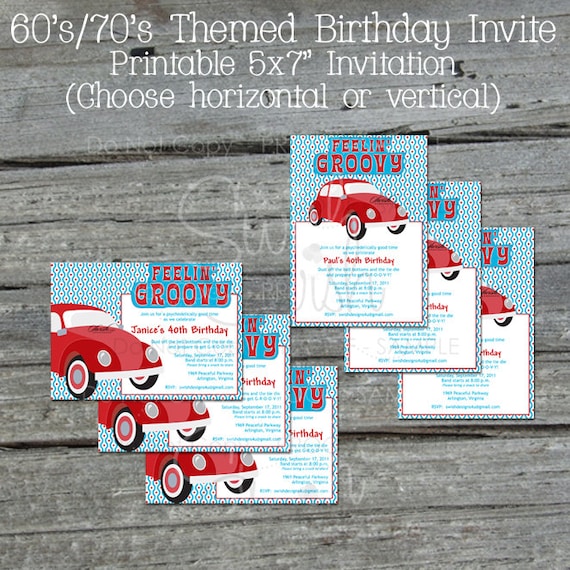 Des Annees 60 Imprimable Invitation Anniversaire Theme Bug Etsy Des Annees 60 Imprimable Invitation Anniversaire Theme Bug Etsy