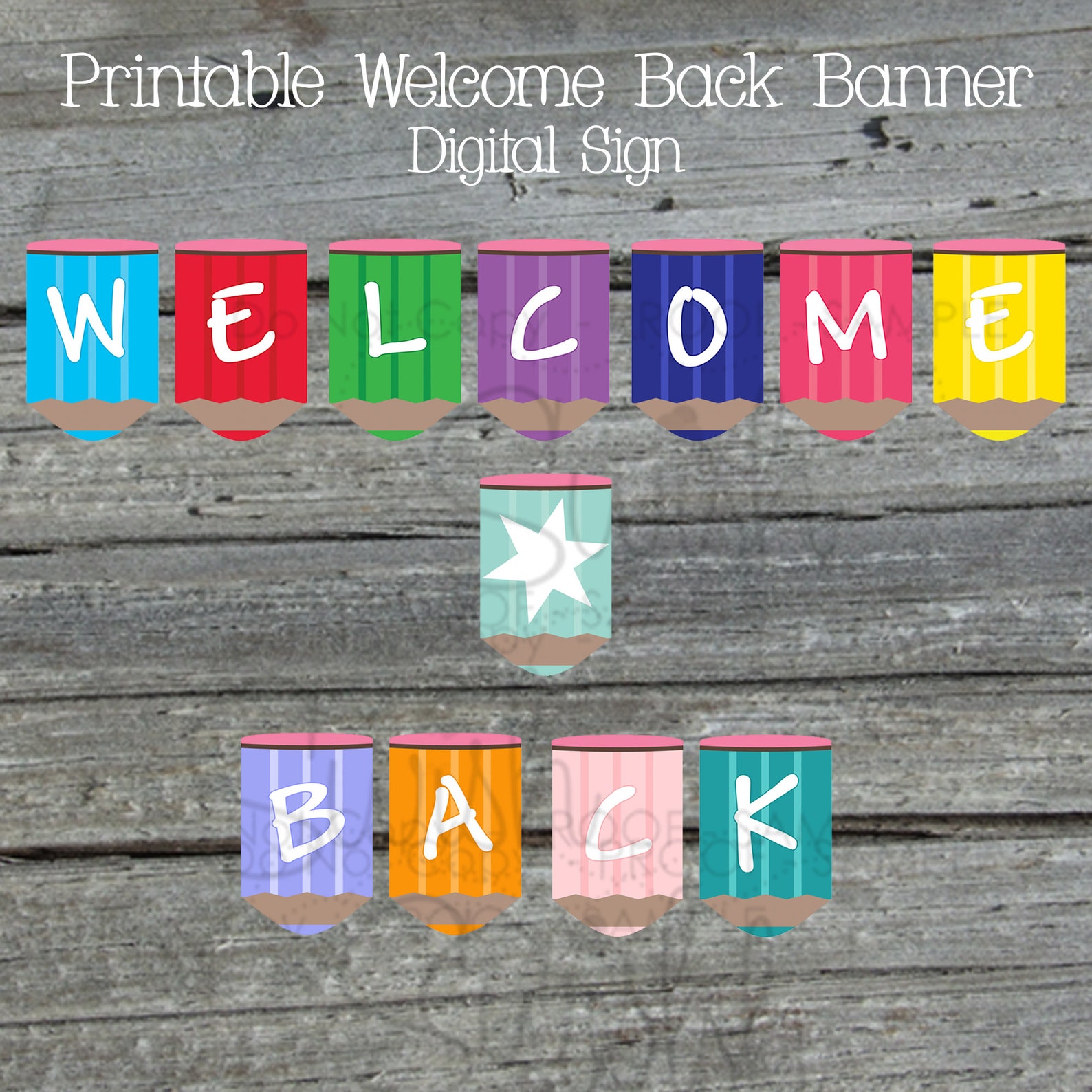 Welcome Back Printable Banner Back to School Sign Teacher | Etsy