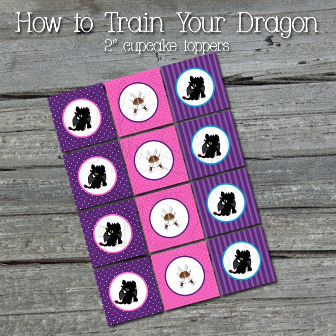 How to Train Your Dragon Cupcake Toppers Digital Download | Etsy