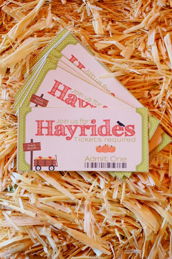 Digital Hayride Tickets | Party game | Printable Fall Autumn Birthday Party | Instant Download Il_570xn