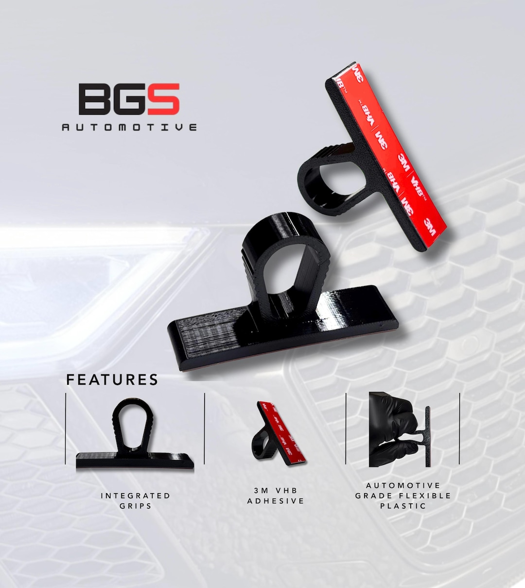 Number Plate Clips/holders for Audi Honeycomb Grills (flexible Push ...