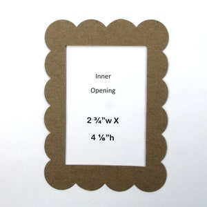 3 XL Scalloped Rectangle Chipboard Frame Die cuts 4 1/4&quot; W x 5 7/8&quot; H [with or without backing piece]
