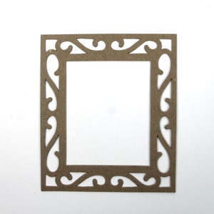 3 Bare Chipboard Fancy Scroll Rectangle Frame Die Cuts Approx 4 1/8