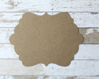 3 Scalloped Bracket Die Cut - Fancy Bracket chipboard cut outs - Measure 5 1/8" wide