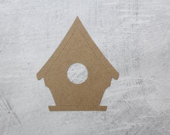 3 Birdhouse Die Cuts - Bare chipboard die cuts Bird House