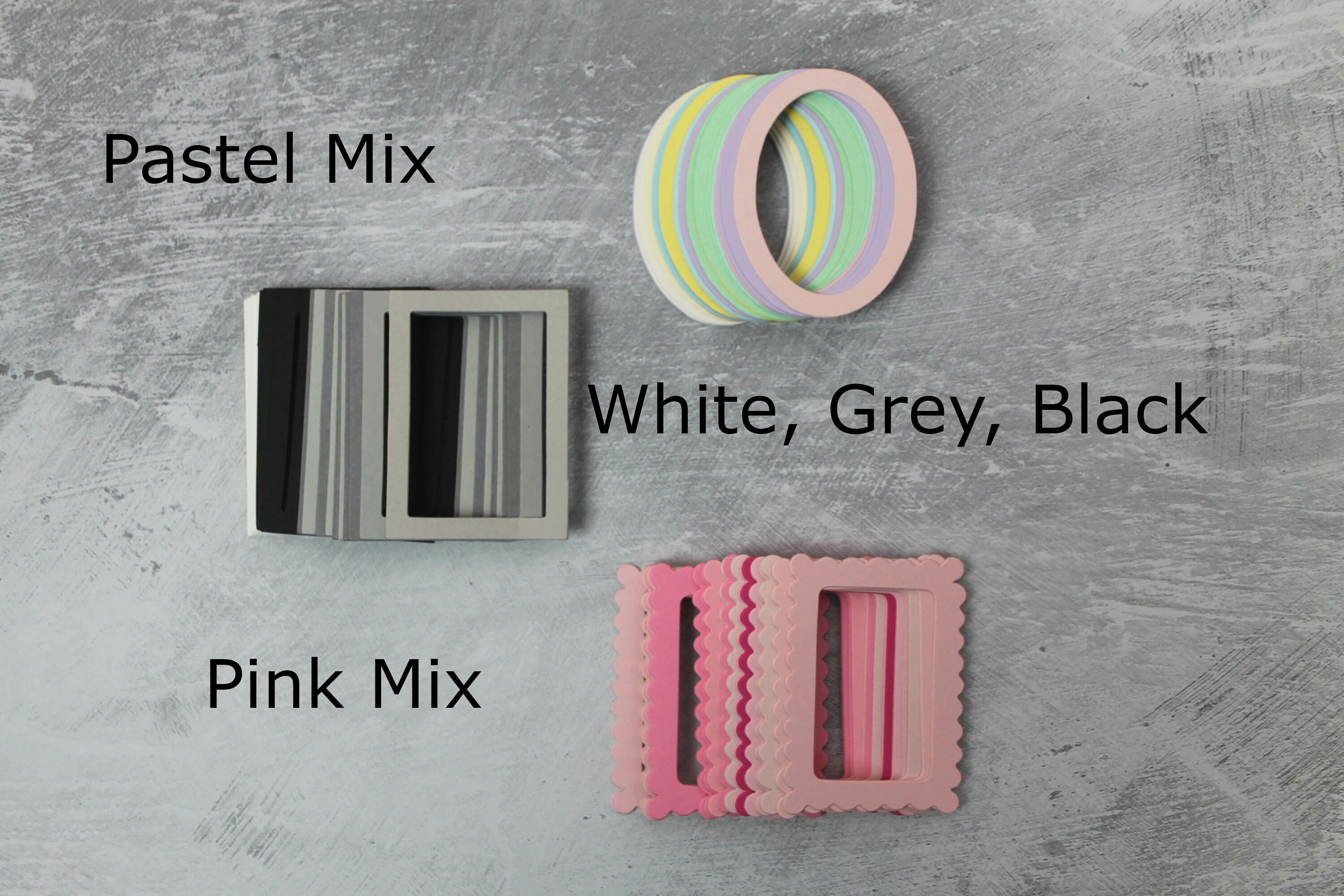 25 Paper Mini Frame Die Cuts - Cardstock mini frame cut outs [4 styles to choose from]