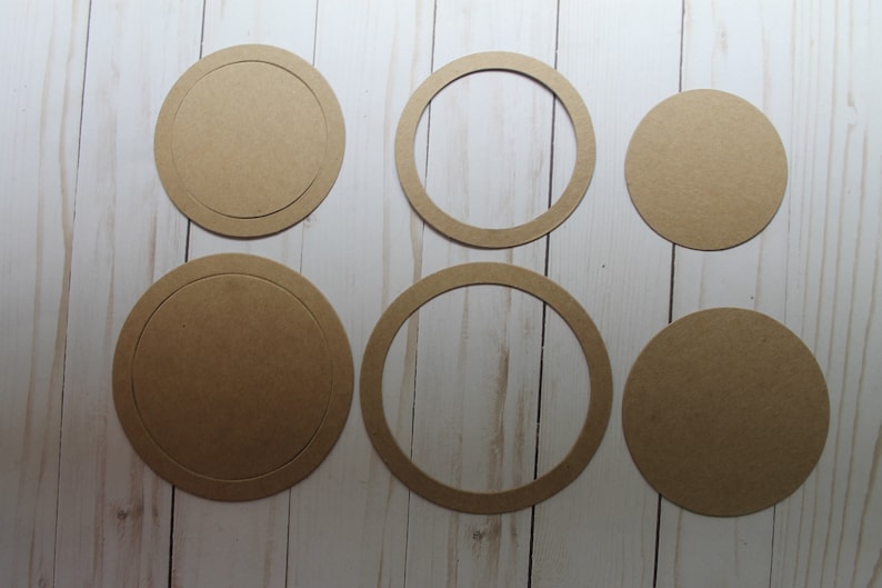 3 Chipboard Die Cut Circle W/separate Ring 4 or 5 Etsy