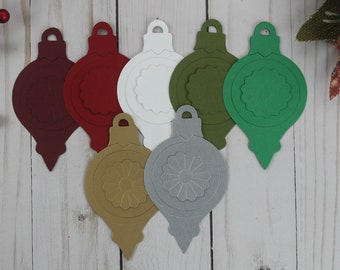 Layered Paper Christmas Ornament Die Cuts - Green, Red, Gold & Silver Ornaments - Card Embellishments - Kid's Craft [color choices]