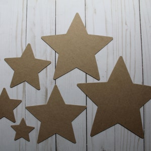 Rounded Star Die Cuts 2&quot; - 7&quot; chipboard or acrylic