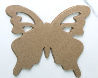 Chipboard Butterflies - 3 Bare chipboard Butterfly with cut out wings - each 4 3/8" wide