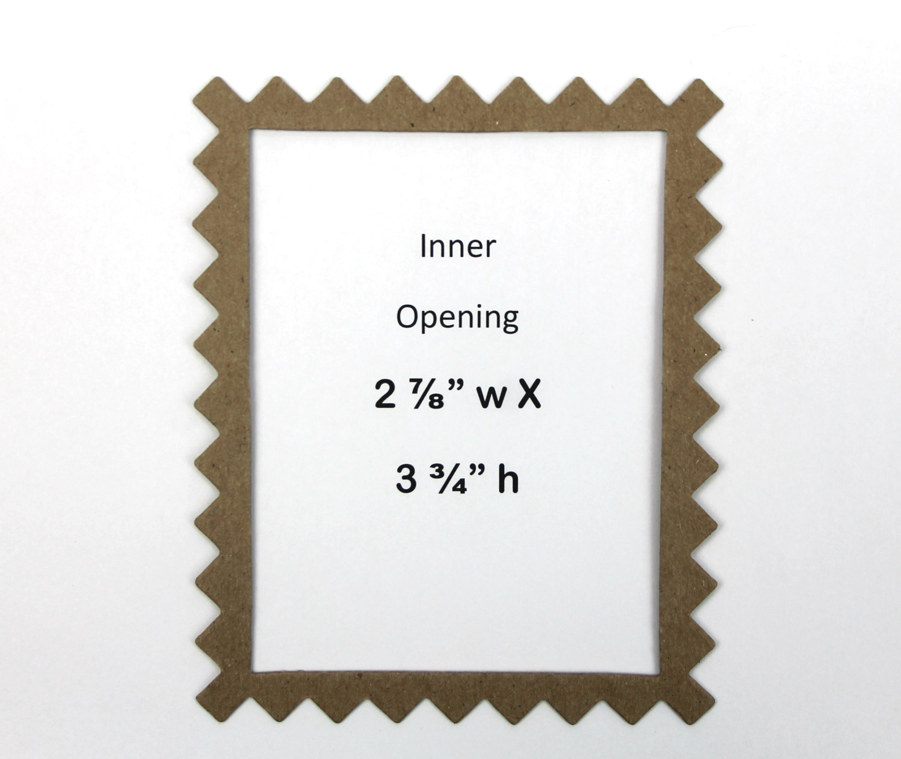 3 Zig Zag Frame - Bare Chipboard Frame Fancy Edge Die Cuts - 3 5/8