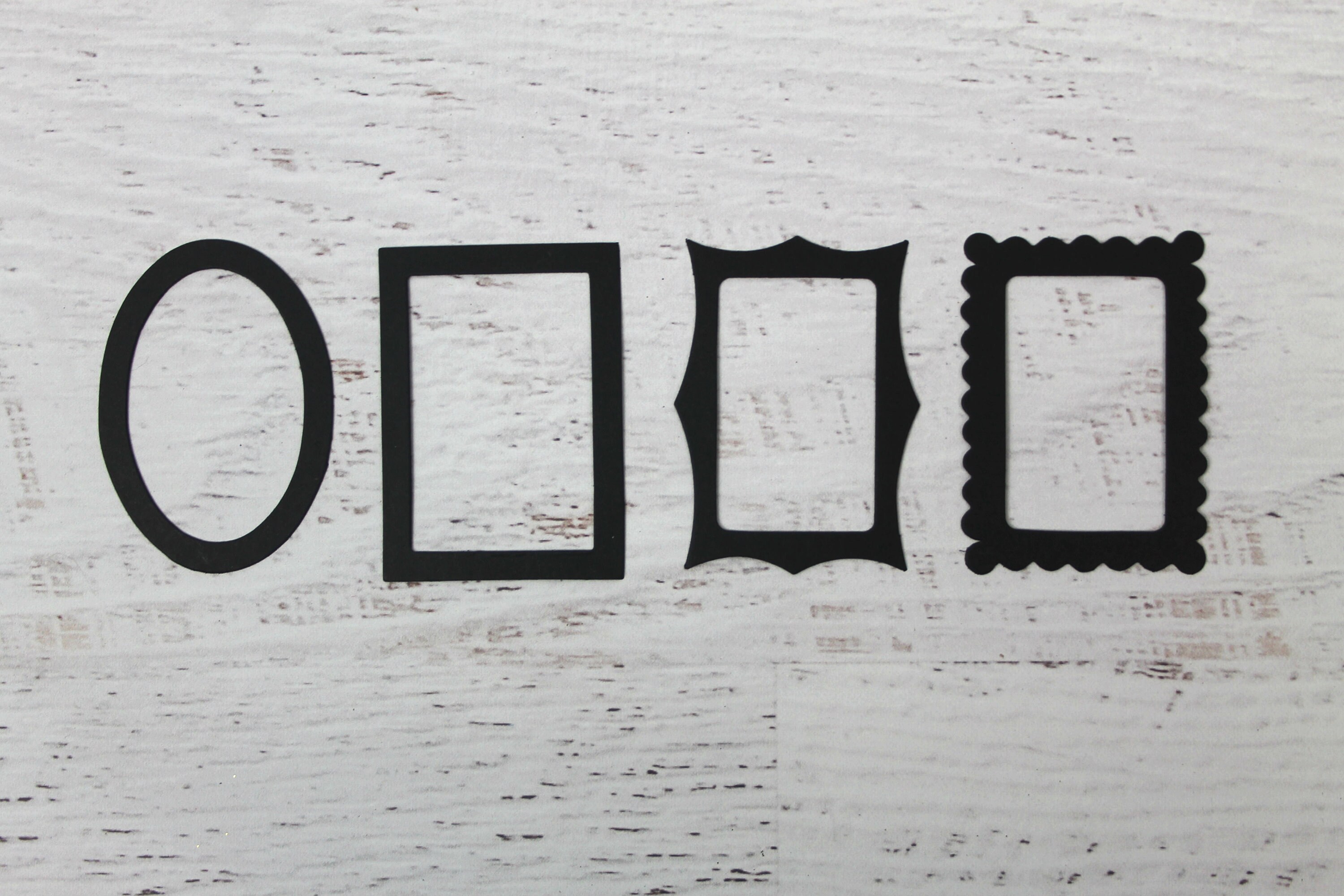 25 Paper Mini Frame Die Cuts - Black, White or Cream Cardstock Mini ...