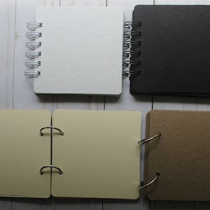 4 1/2&quot; Mini Album-Blank Scrapbook-10 pages (or more) bare Chipboard Book-wire binding or rings