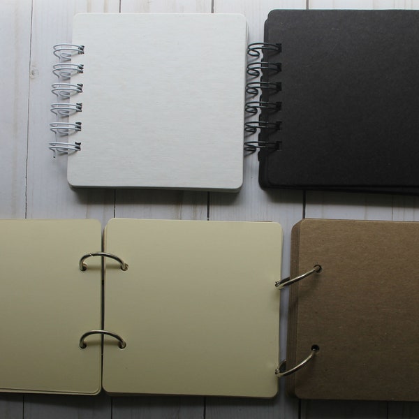 4 1/2" Mini Album-Blank Scrapbook-10 pages (or more) bare Chipboard Book-wire binding or rings