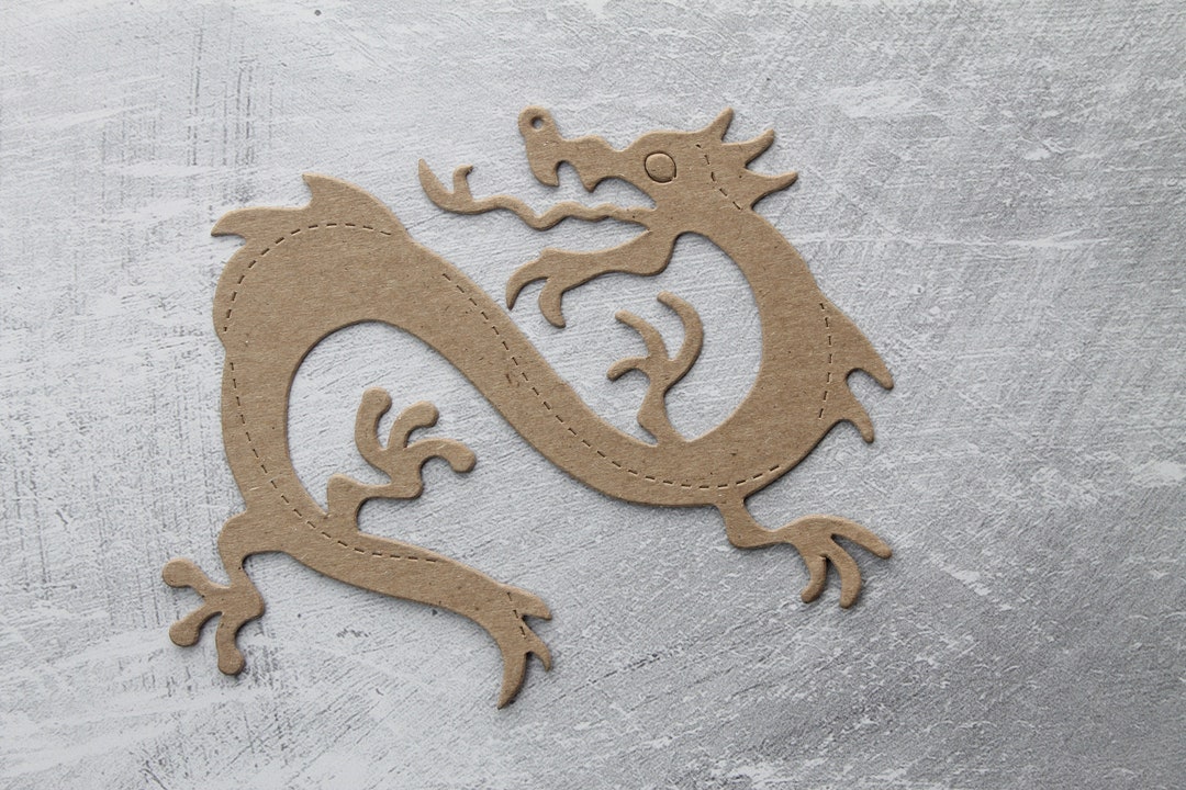 3 Chinese Dragon Die Cuts Bare Chipboard Chinese Dragon Serpent Die Cuts 5 1/8 W X 4 H Etsy