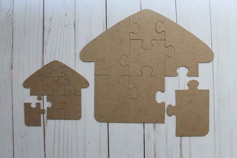 House Shaped Blank Jigsaw Puzzle 7 Piece Puzzle Unfinished Etsy UK