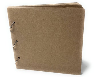 Chipboard Scrapbook-Blank Album 6 3/4" x 6 1/2" Chipboard Book-Blank Photo Album-Choose number of pages-Book Ring Binding