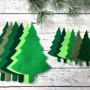 Green Felt Christmas Tree - Choose Quantity/Color - Large or small - Use for Applique & More