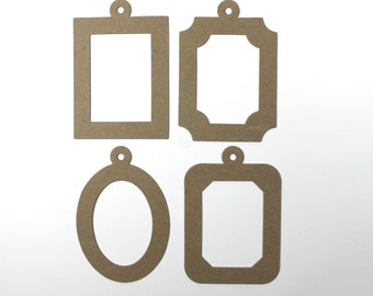 4 Bare chipboard Hanging Frames - With/without Backing Piece - 4 different styles