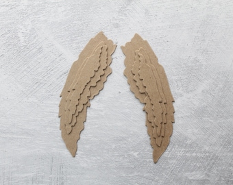 3 Pairs [6 pieces] Bare chipboard die cuts Fairy/Angel Wings 3 sizes