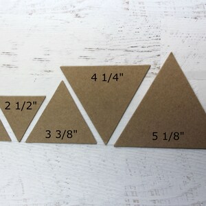 Bare Chipboard Triangles - Choose from 5 sizes - Choose Thin or Thick Chipboard